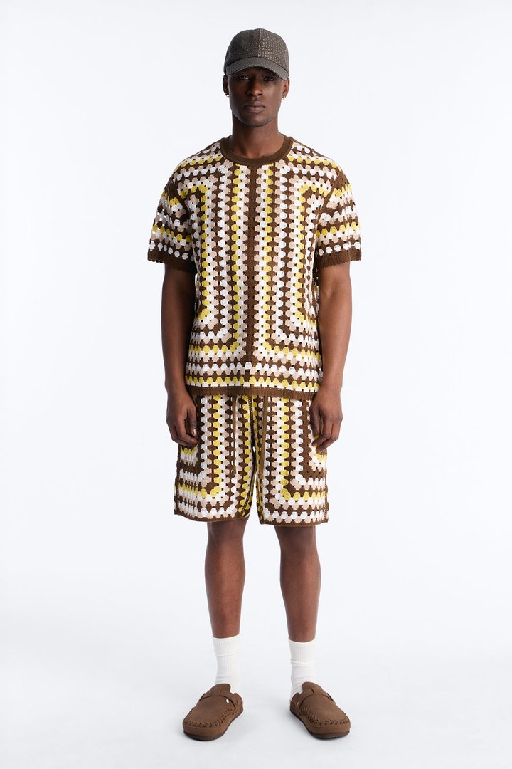 Relaxed Menorca Crochet Crew Neck - Multi Color
