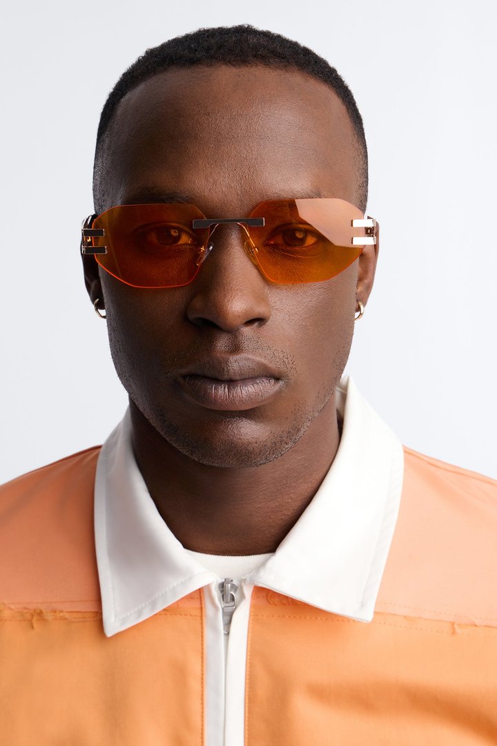 Statement Angular Sunglasses - Orange