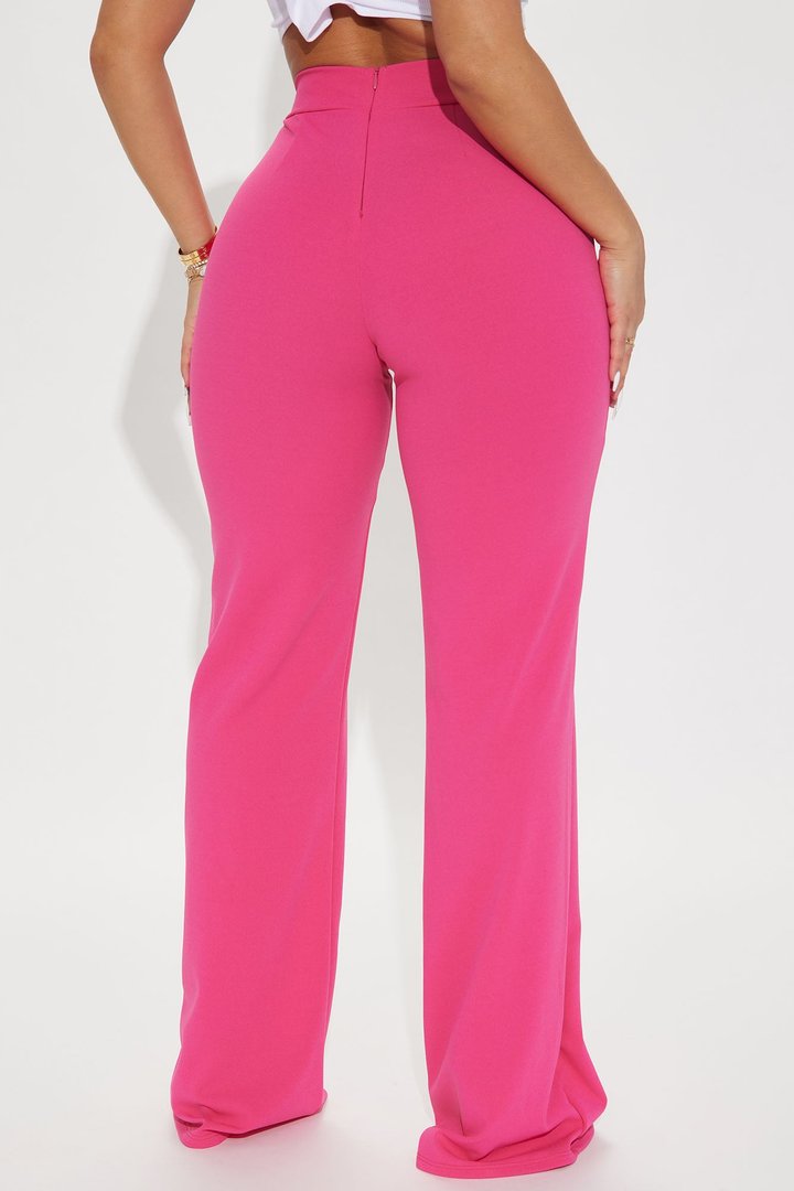 Call It Even Wide Leg Dress Pants - Fuchsia