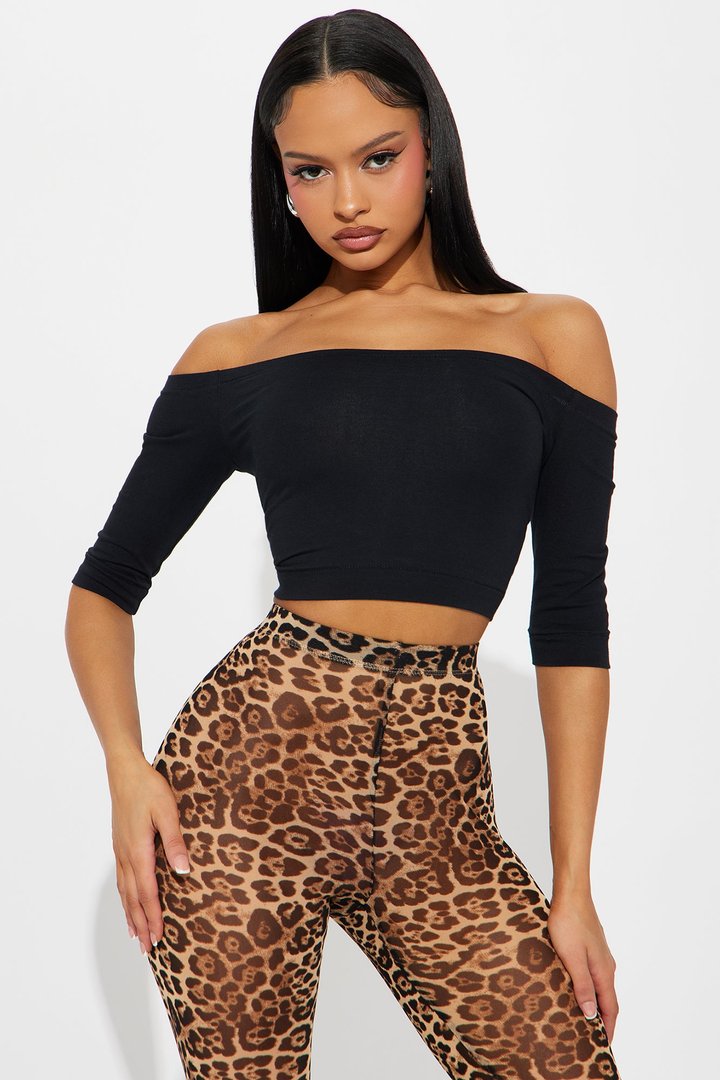 Francesca Off Shoulder Top - Black