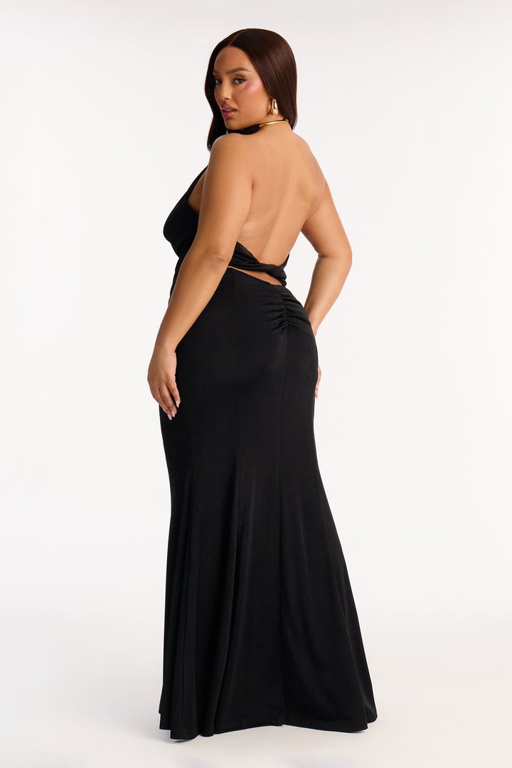 Rina Hardware Halter Maxi Skirt Set - Black