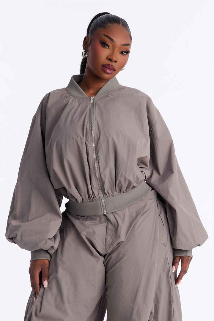 Do Not Disturb Mode Windbreaker Jacket - Grey