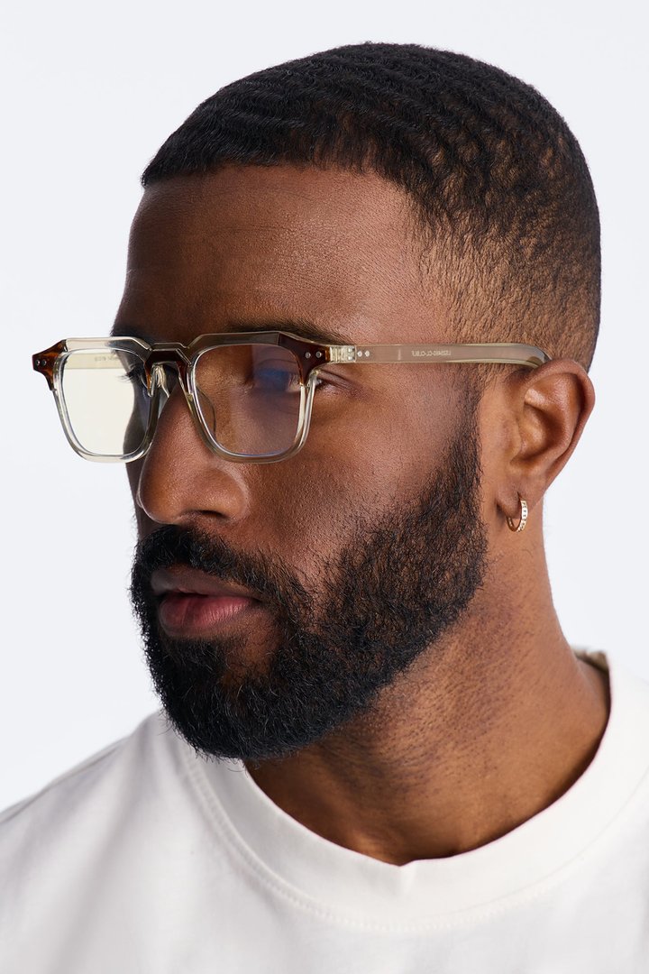 Retro Fade Square Sunglasses - Clear/Nude