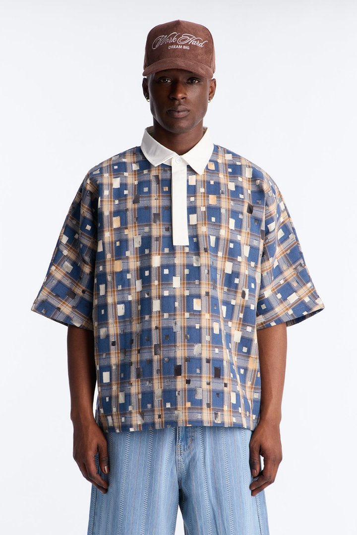 Oversized Dustwave Polo Shirt - Blue
