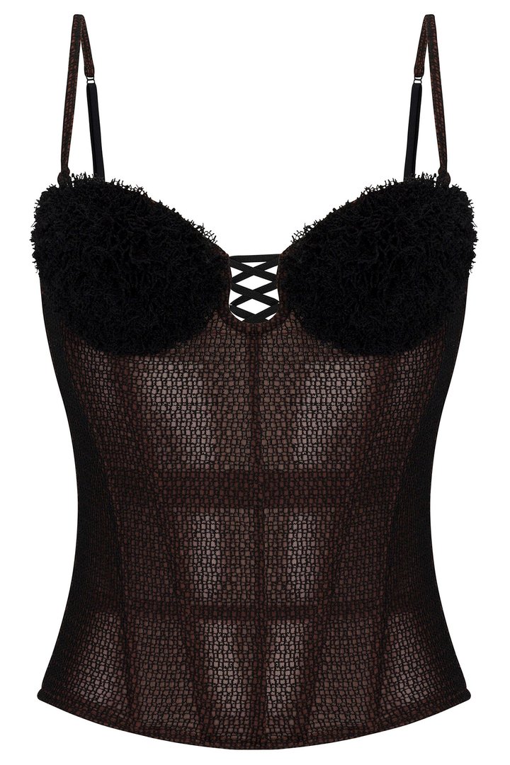 Heartbreaker Corset Top - Chocolate/Combo