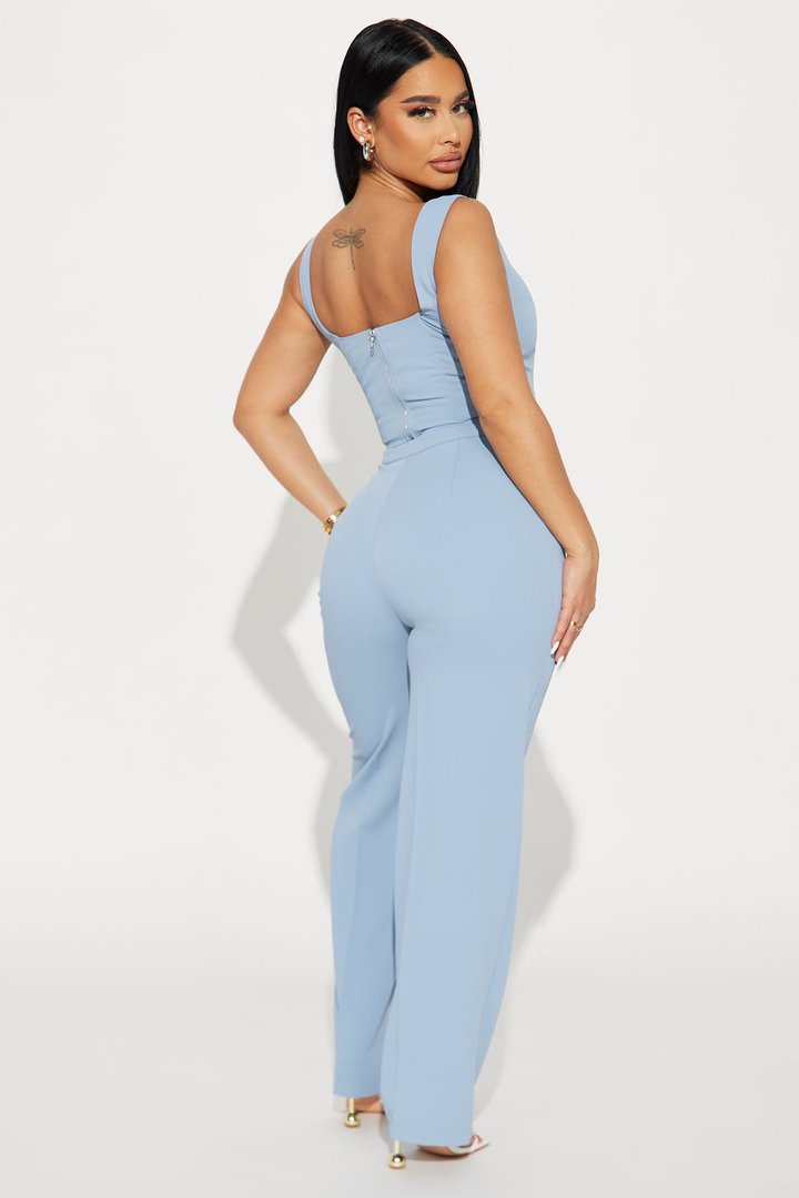 Karol Corset Pant Set - Slate Blue