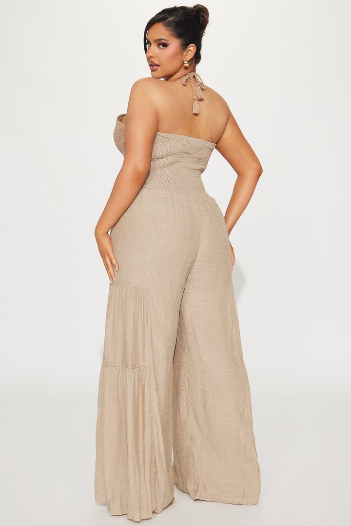 Malta Vacay Jumpsuit - Taupe
