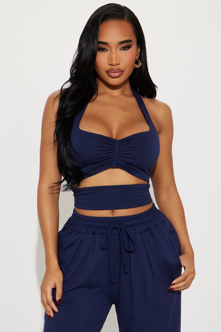 Just Stepping Out Pant Set - Navy
