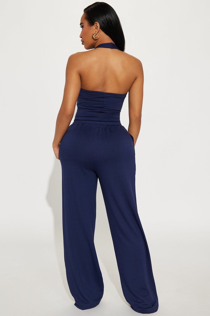 Just Stepping Out Pant Set - Navy