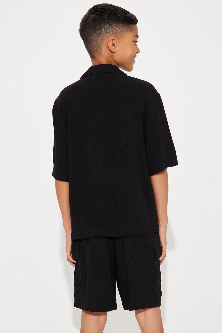 Mini Ashford Linen Shirt - Black
