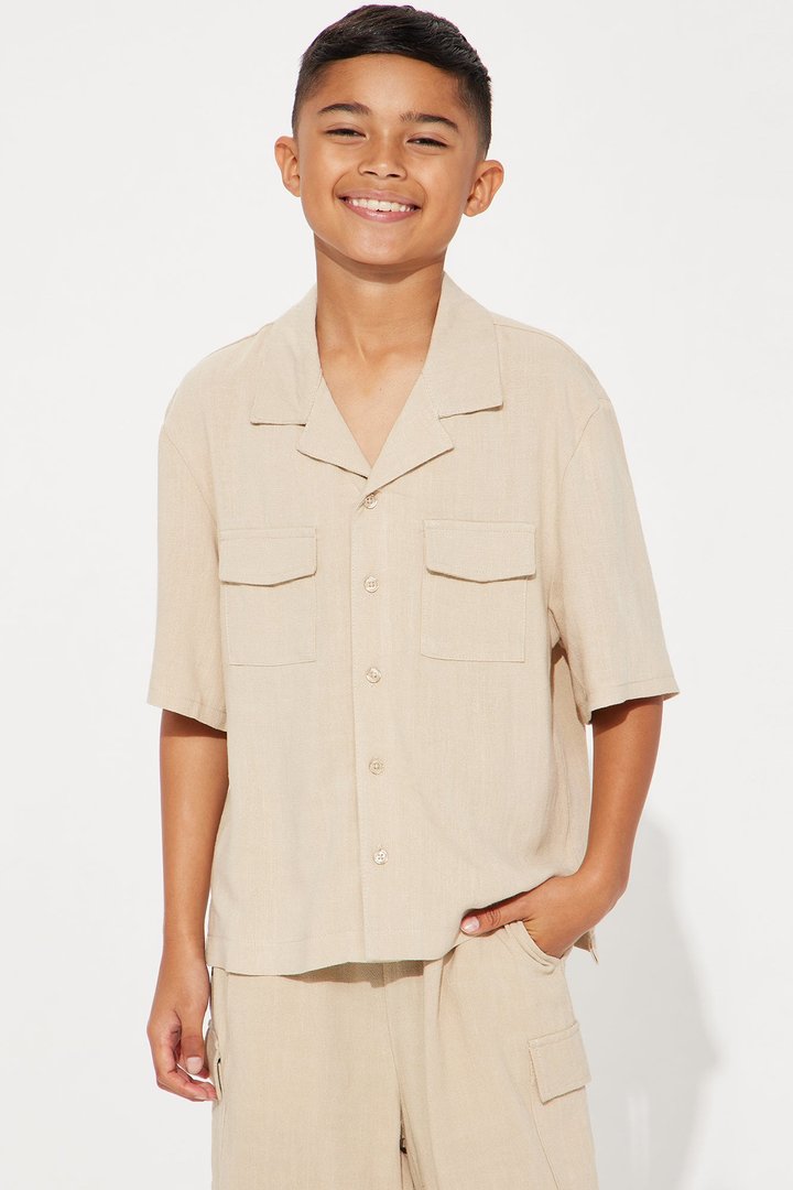 Mini Ashford Linen Shirt - Tan