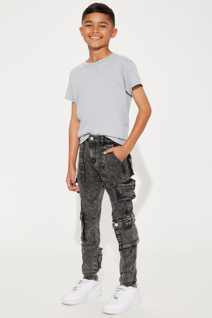 Mini The Liam Multi Pocket Cargo - Black Wash