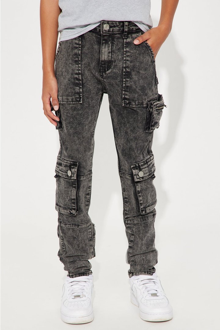 Mini The Liam Multi Pocket Cargo - Black Wash