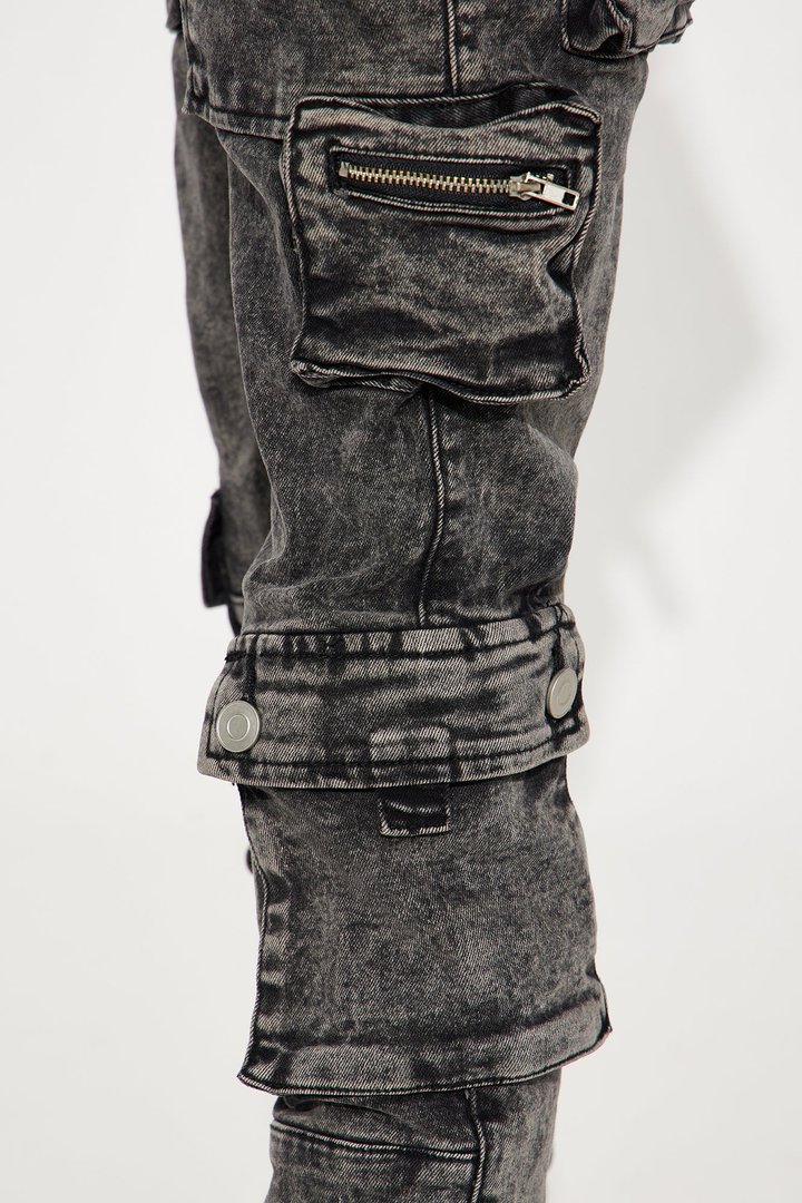 Mini The Liam Multi Pocket Cargo - Black Wash