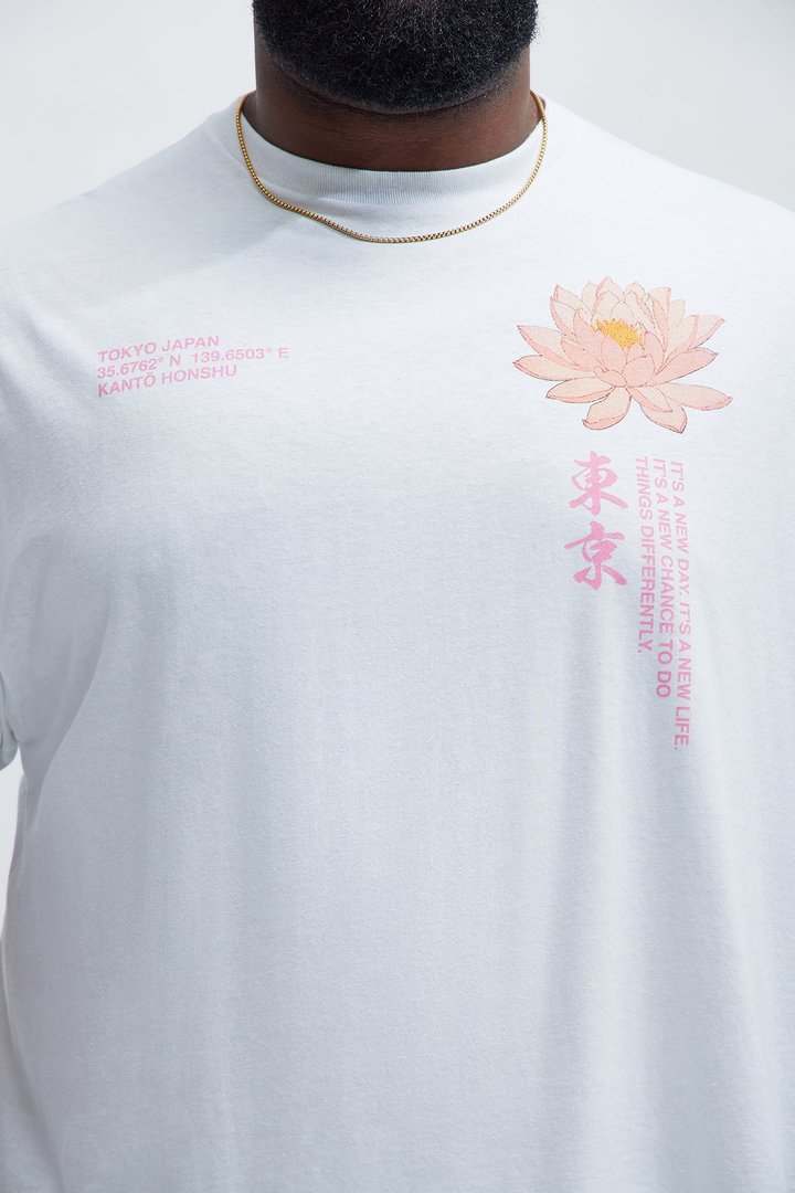 New Beginnings Lotus Short Sleeve Tee - White