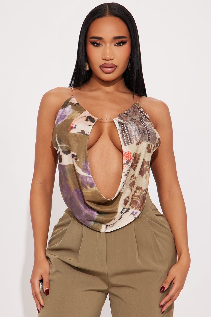Stress Free Beaded Open Back Hardware Top - Multi Color