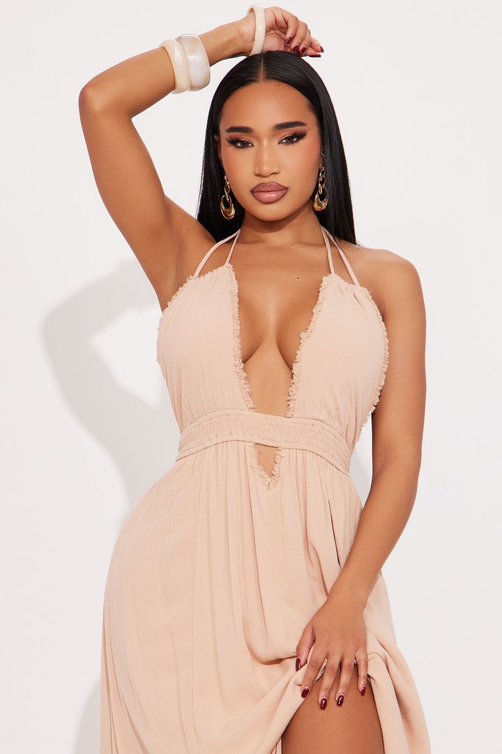 Tanya Backless Maxi Dress - Taupe