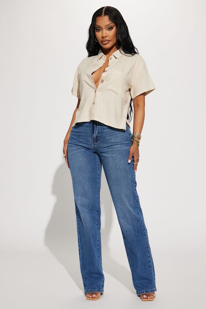 Just Another Day Linen Shirt - Khaki