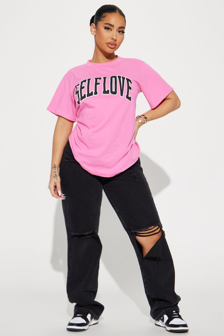 More Self Love Tunic Top - Pink