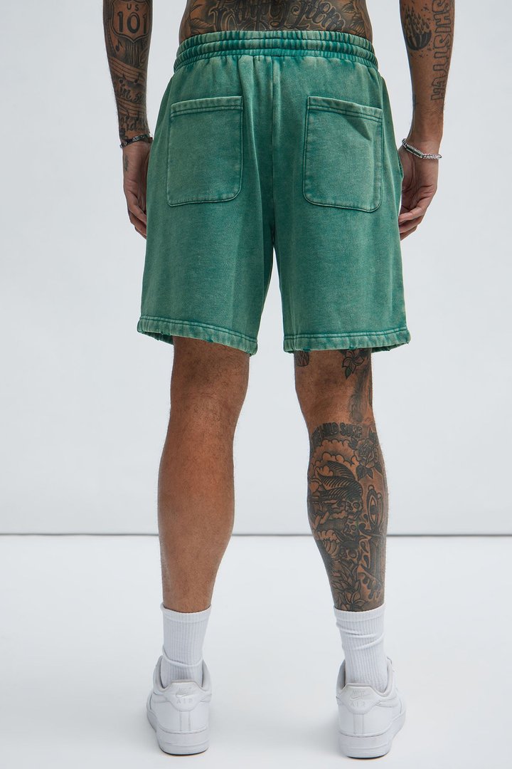 Tayson Heavy Wash Relaxed Shorts - Green