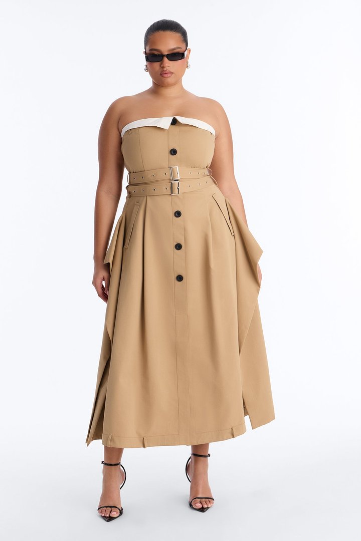Tailored Grace Maxi Dress - Khaki