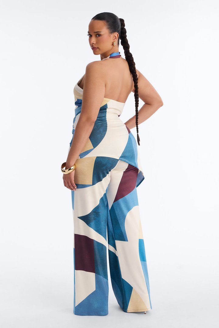 Level Up High Neck Halter Pant Set - Multi Color