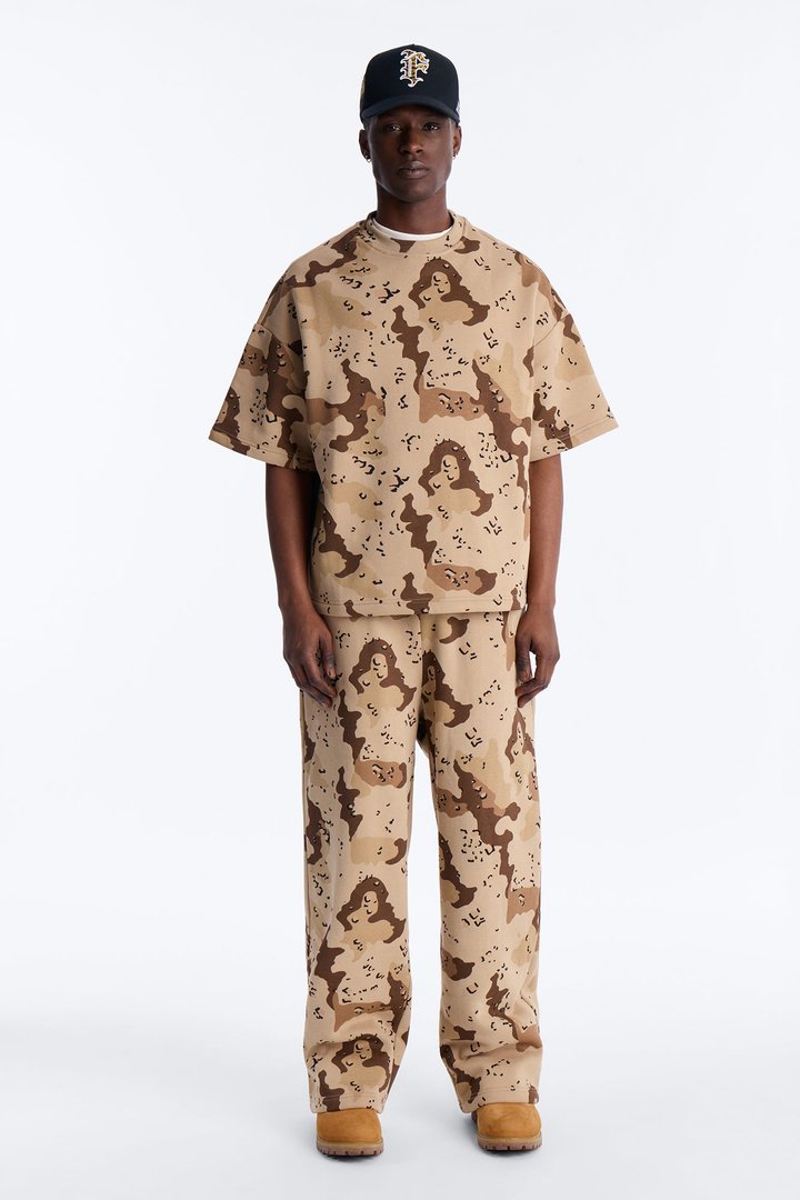 Oversized Time Warp Camo Short Sleeve Fleece Tee - Camouflage