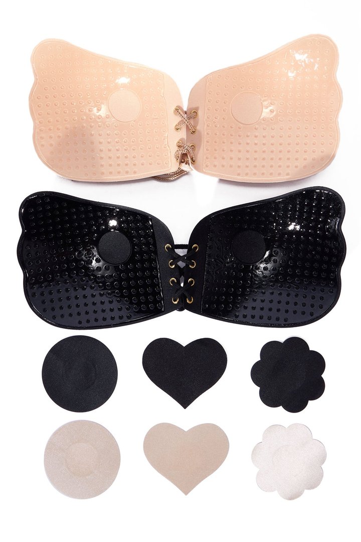 Getting You Close Pasties And Invisible Bra Set - Nude/combo