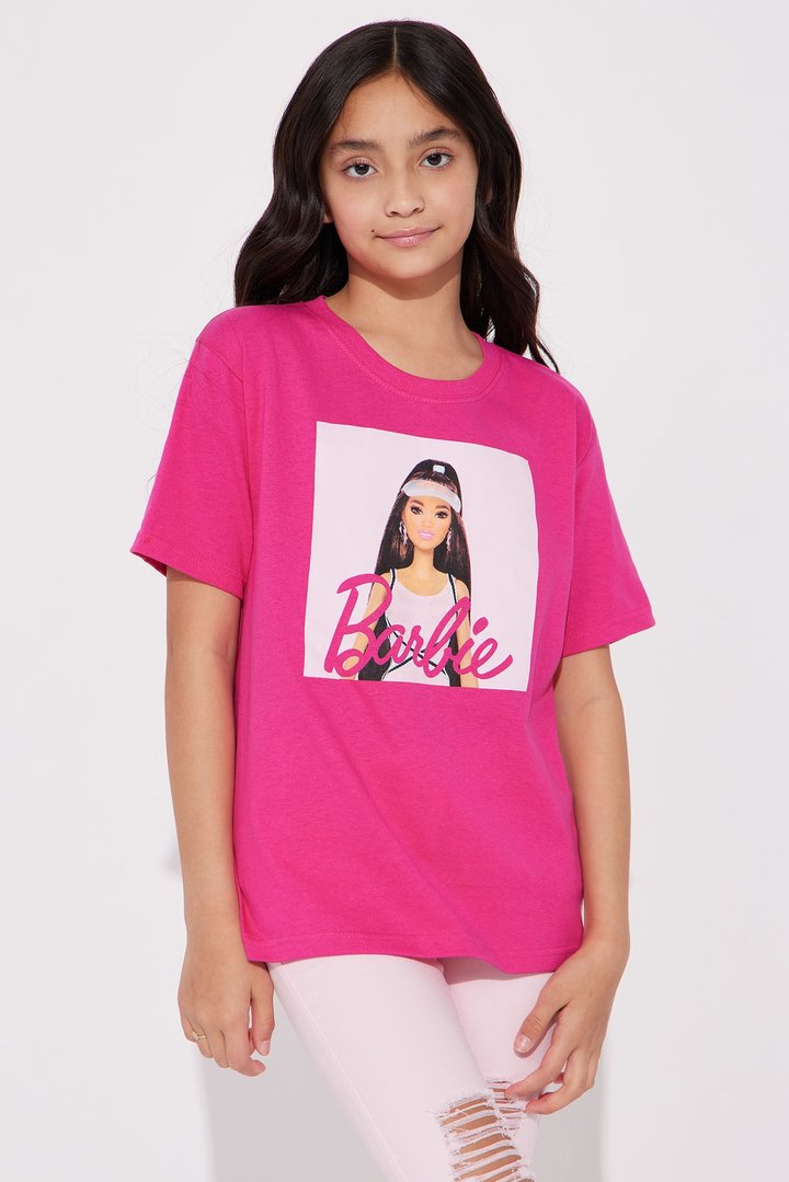 Mini Barbie Portrait Tee - Hot Pink