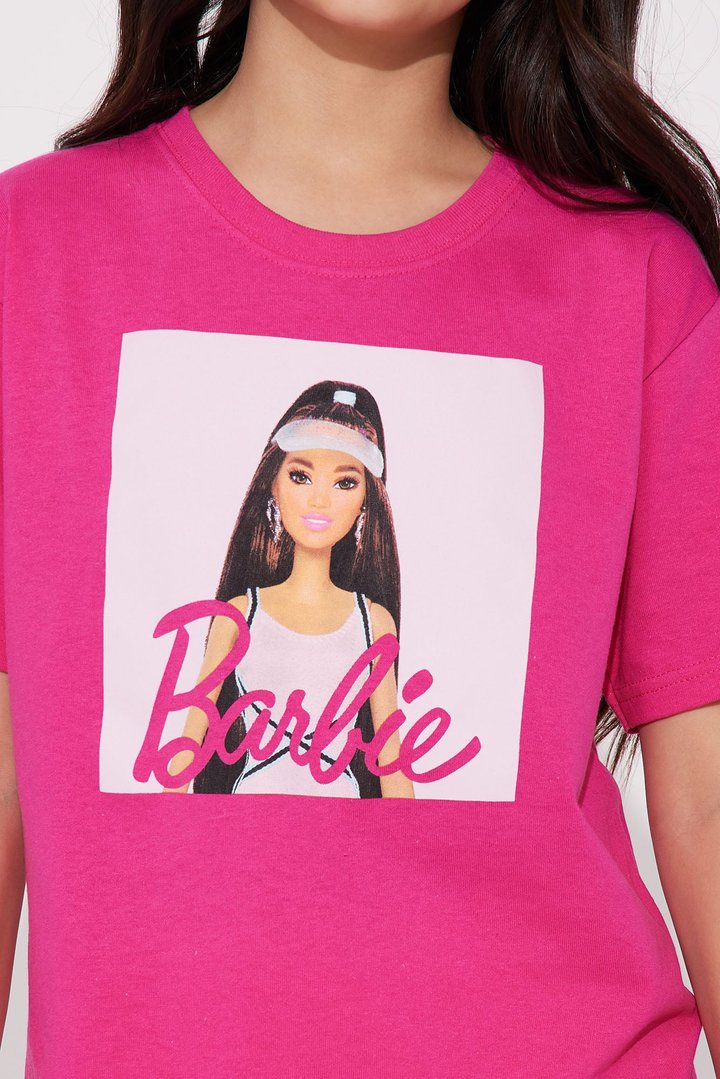 Mini Barbie Portrait Tee - Hot Pink