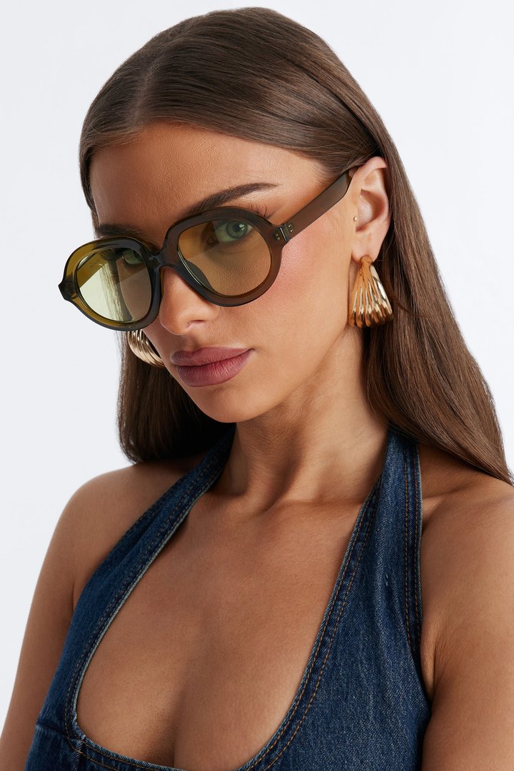 Funk Town Round Sunglasses - Green