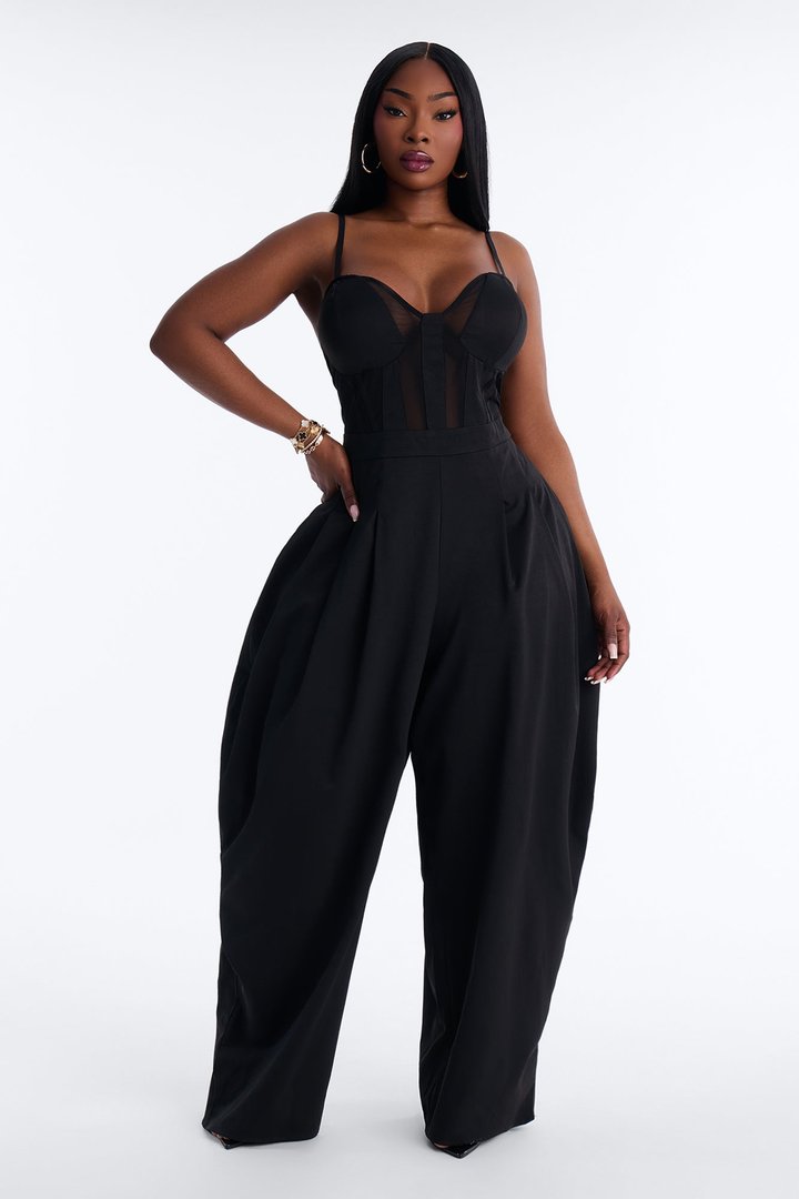Loud Moves Barrel Leg Jumpsuit - Black