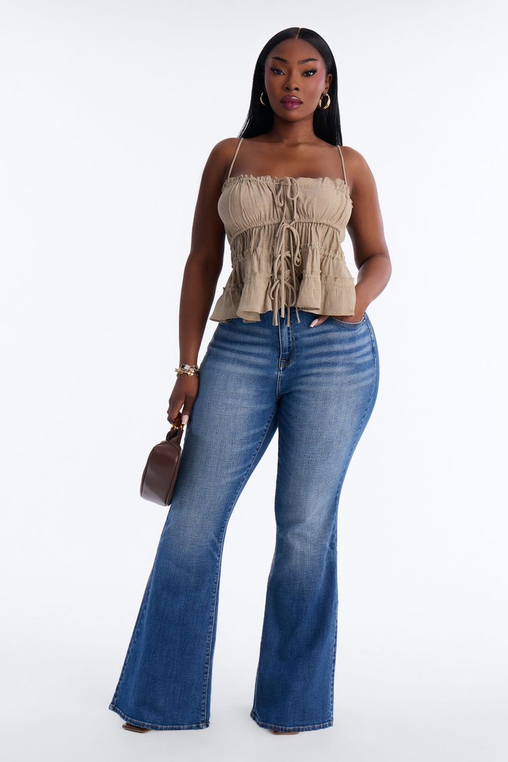 Griselda Babydoll Top - Taupe