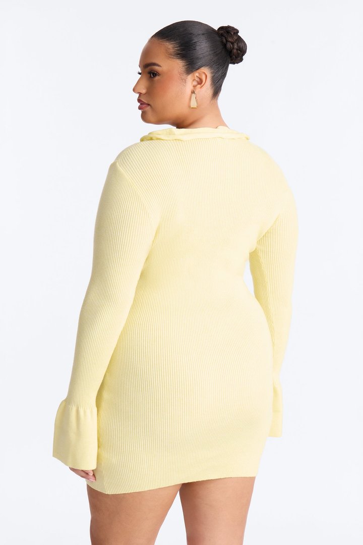 Sweet But Spicy Ruffle Mini Dress - Butter Yellow