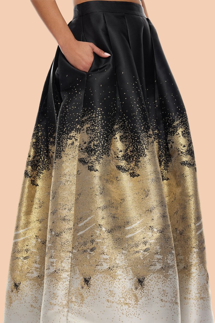Esparza Metallic Skirt Set - Gold/combo