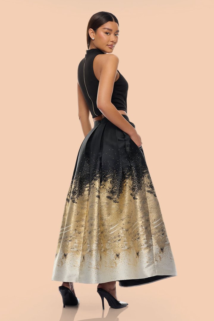 Esparza Metallic Skirt Set - Gold/combo