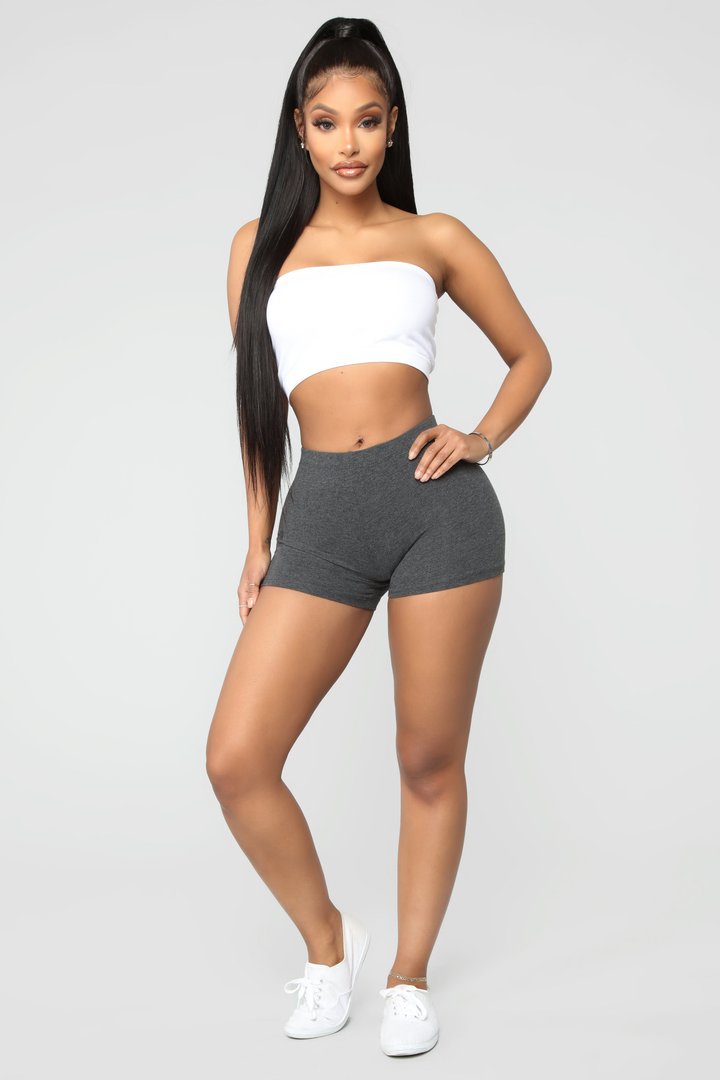 Plain Jane Mini Shorts - Charcoal