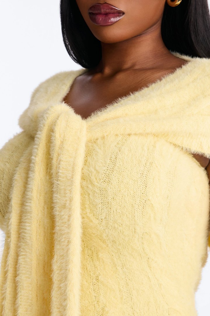 Good Vibes 2 Piece Sweater Maxi Dress Set - Butter Yellow