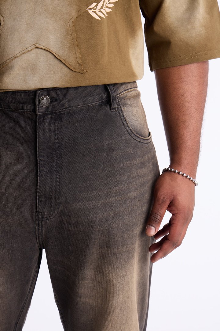 Stacked Slim Flare Get A Dose Distressed Jean - Black Wash