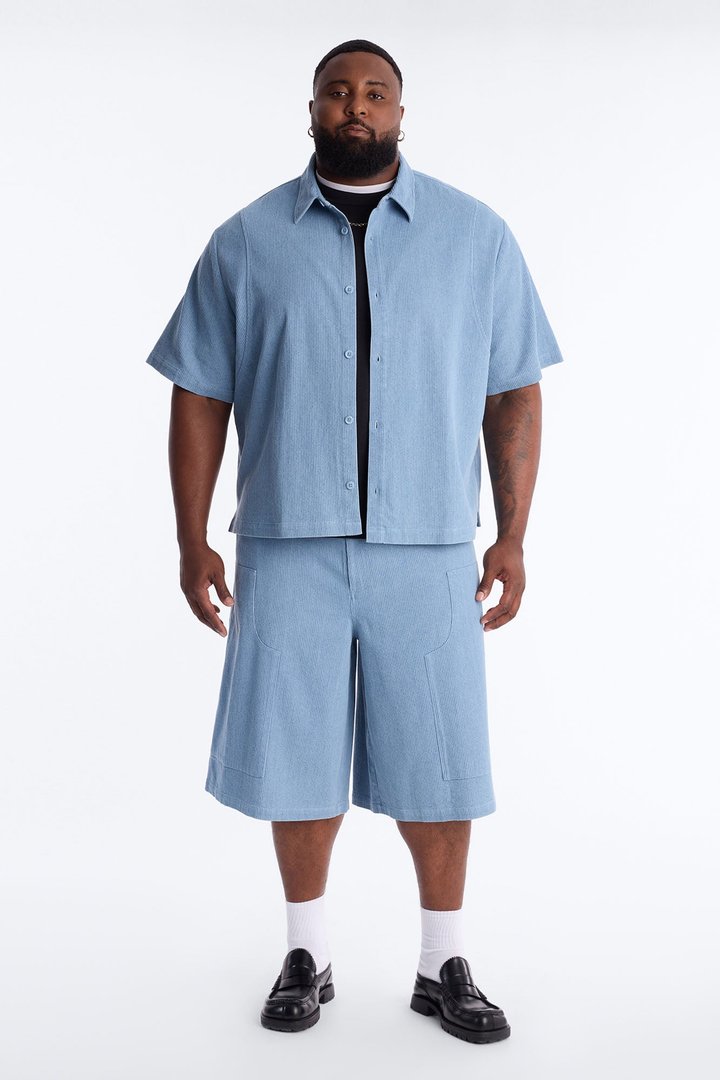 Baggy Echo Pulse Textured Short - Blue