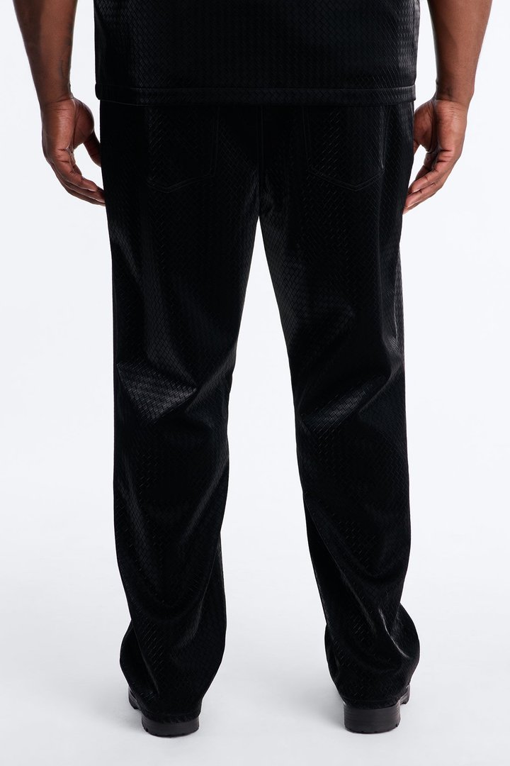 Straight Tisse Textured Faux Leather Pant - Black