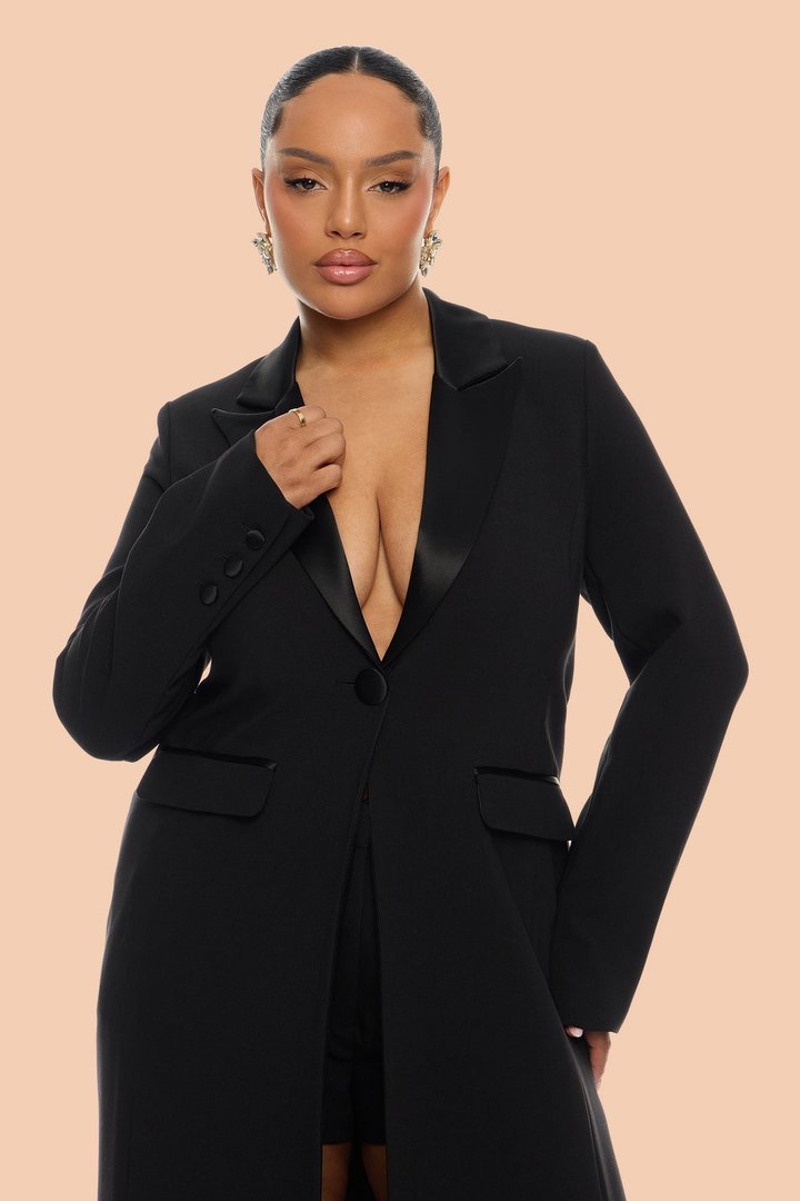 Margo Maxi Blazer Short Suit Set - Black
