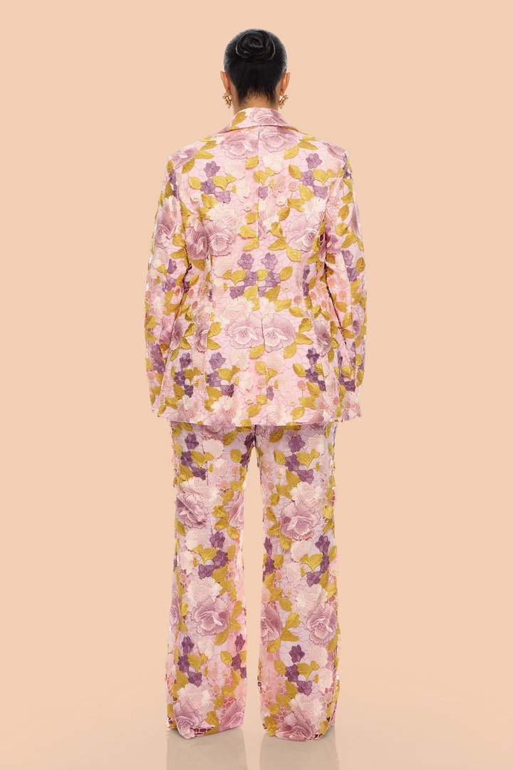 Lucille Embroidered Blazer - Pink/combo