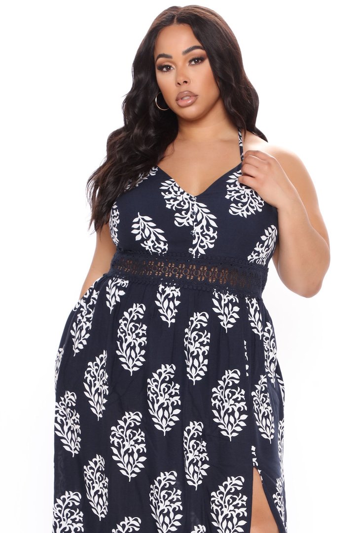 Holy Slit Dress - Navy