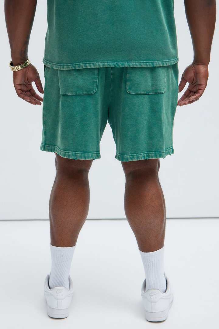 Tayson Heavy Wash Relaxed Shorts - Green