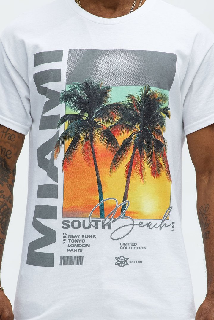 Miami South Beach Short Sleeve Tee - White