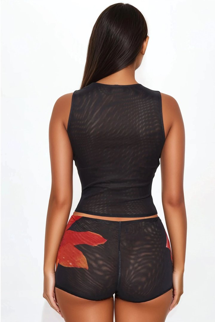 Sea Me Now Mesh Short Set - Black/combo