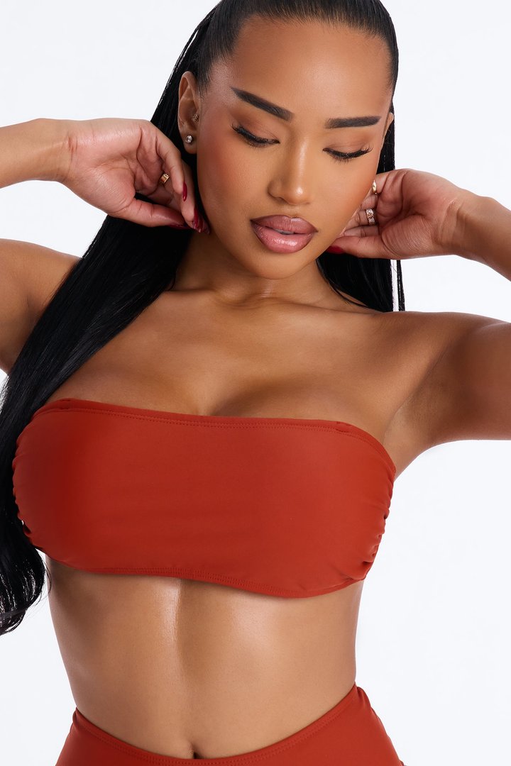 Maui Mix And Match Bandeau Bikini Top - Rust