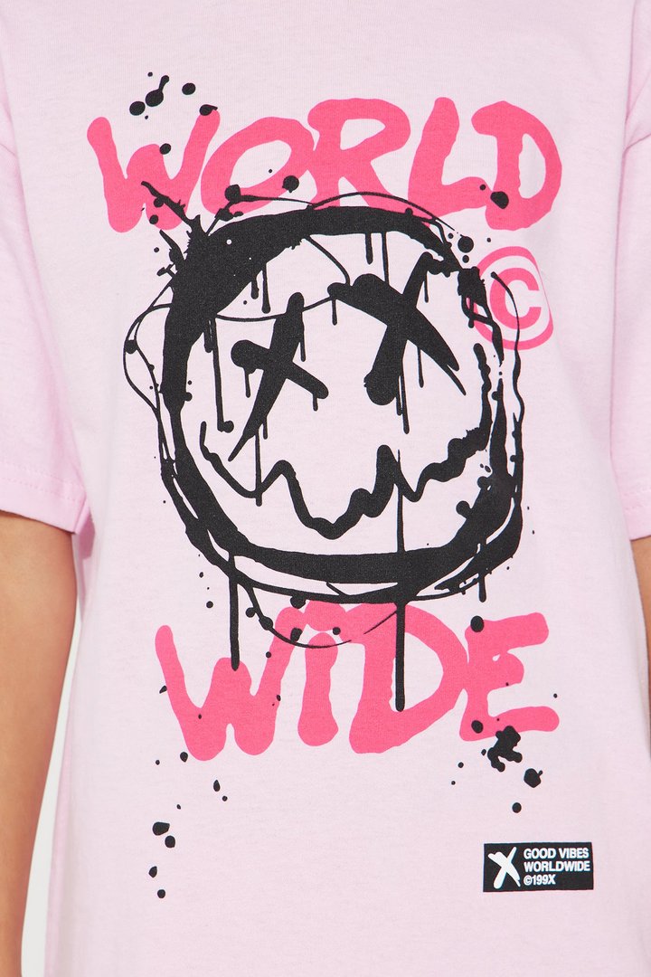 Mini Good Vibes Worldwide Top - Pink