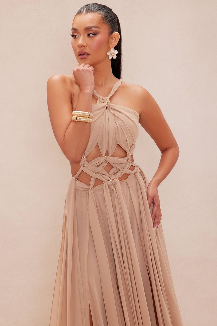 Bali Chiffon Maxi Dress - Nude